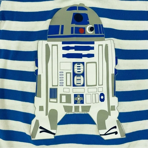 Hanna Andersson R2-D2 Pajamas Boys 5 110 cm Girls Star Wars Stripes Short Johns - Picture 2 of 4